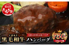 【 年内お届け 】くまもと黒毛和牛  DREAMバーグ 150g×5パック 計750g 牛肉 100％ 国産 ハンバーグ 熊本 ブランド牛 黒毛 和牛 上質 はんばーぐ 惣菜 熊本県 113-0508-R712