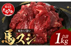 熊本県 馬スジ 1㎏（500g×2）【 馬肉 すじ肉 大容量 本場 熊本県 馬 赤身 煮込み カレー シチュー 冷凍 真空 熊本 肥育 ヘルシー 赤身 肉 高栄養 肉 】 041-0149