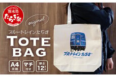 【ブルートレインたらぎ】 オリジナル トートバッグ 360×370mm コットン生地 綿 ブルー トレイン TaragI 熊本県 多良木町 091-0690