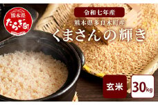 【令和7年産 玄米 】10月中旬～発送 多良木町産「くまさんの輝き」 玄米 30kg 米どころ 多良木町 たらぎ 新米 玄米 上原農園 農家直送 熊本県 30キロ  119-0501