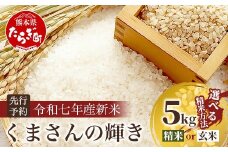令和7年産新米【玄米】 くまさんの輝き 5kg (令和7年10月中旬より順次発送) 新米 熊本県 多良木町 お米 5キロ 米 白米 精米 107-0701-g