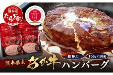 【GI認証】くまもと あか牛 ハンバーグ《贈答用》150g×10個 あか牛100％ 赤身 冷凍 熊本県産 あかうし はんばーぐ 惣菜 ギフト 贈り物 和牛 牛肉 オオツカ 073-0410