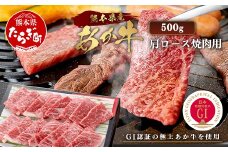 【GI認証】くまもと あか牛 肩 焼肉 用 約500g ＜約250g×2p＞ 冷凍 小分け ヘルシー あか牛 焼き肉 やき肉 肩ロース 牛肉 和牛 国産牛 赤身 073-0412