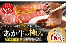 【エシカル和牛】くまもとあか牛【あか牛の極み】 希少部位 トウガラシ 焼肉 200g×3 (計 600g) 希少 赤身 カタ とうがらし 熊本 あか牛 牛肉 小分け 焼肉 バーベキュー 和牛 国産 SDGs 033-0516