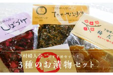 【下村婦人会】3種のお漬物セット