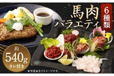 6種 馬肉 バラエティ 約540g 馬肉 お肉 赤身 コウネ ユッケ ハンバーグ タレ付
