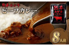熊本県産 あか牛使用 くまもとあか牛 ビーフカレー 8人前 計1280g (160g×8袋) あか牛 牛肉 カレー レトルト 8食 1280g