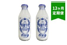 【12ヶ月定期便】球磨酪農特選瓶牛乳(900ml×2本)