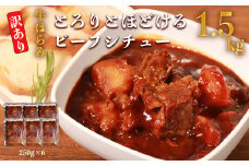 【訳あり】具だくさん やわらか牛ハラミシチュー 約250g×6パック 計 約1.5kg