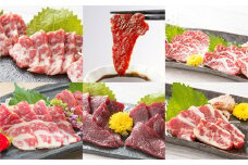 桜屋 馬刺し スライスセット 6種 計約600g 各約100g 【特上トロ・トロ・霜降り・特選赤身・特上赤身・上赤身】 馬肉 お肉 馬刺 醤油付き 詰め合わせ 真空パック 冷凍 熊本県 湯前町