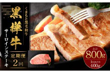 【2回定期便】 黒樺牛 サーロインステーキ 400g （200g×2） 計800g 黒毛和牛 霜降り肉 ステーキ肉 冷凍