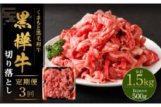 【3回定期便】 黒樺牛 切り落とし500g （500g×1パック） 計1500g 黒毛和牛 牛肉 切り落とし肉 冷凍