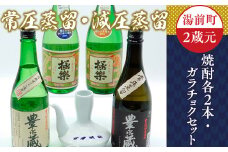 湯前町2蔵元（常圧蒸留／減圧蒸留）焼酎各2本・ガラチョクセット 酒 お酒 焼酎 米焼酎 酒器 飲み比べ セット 熊本県 湯前町