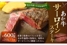 あか牛 サーロインステーキ 約600g（あか牛サーロインステーキ 約200g×3枚） 肉 お肉 牛肉 和牛 褐毛和種 国産 九州産 冷凍 熊本県 湯前町