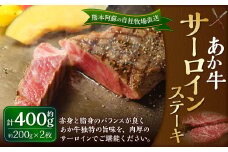 あか牛 サーロインステーキ 約400g（あか牛サーロインステーキ 約200g×2枚） 肉 お肉 牛肉 和牛 褐毛和種 国産 九州産 冷凍 熊本県 湯前町