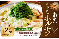 熊本和牛 あか牛 ホルモン 約2kg（約500g×4パック） 肉 お肉 牛肉 和牛 褐毛和種 国産 九州産 冷凍 熊本県 湯前町