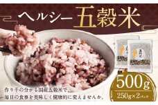 【2025年11月上旬より発送開始】 ヘルシー五穀米 250g×2袋  計500g 五穀米 雑穀米 雑穀 五穀 米 お米 黒米 押し麦 麦 もち麦 玄米 赤米 ブレンド 常温 お取り寄せ 国産 九州産 熊本県 湯前町