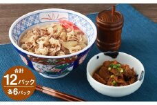 牛丼の具と牛すじ煮込みの食べ比べセット各6パック 計12パック 国産牛すじ煮込み:180g×6P 牛丼の具:150g×6P スジ バラ 牛肉 丼ぶり ご飯のおとも