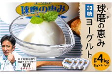 球磨の恵み ヨーグルト (加糖) 1kg×4パック 計4kg