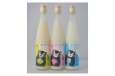くまモンのヨーグルトのお酒 3種 (プレーン 桃 梅) 飲み比べセット 各500ml×3本 計1.5L リキュール ギフト箱