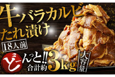 牛バラ カルビ たれ漬け 合計約3kg (2人前 335g×9パック)