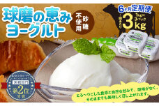 【6ヶ月定期便】 球磨の恵み ヨーグルト(砂糖不使用) 3kg(1kg×3パック)×6回 合計18kg ヨーグルト 無糖