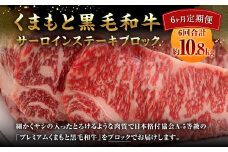 【6ヶ月定期便】くまもと黒毛和牛 サーロインステーキブロック 約1.8kg 合計約10.8㎏