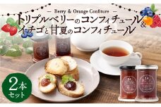 トリプルベリーのコンフィチュール 110g×1本、イチゴと甘夏のコンフィチュール 110g×1本