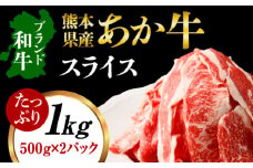 熊本県産あか牛スライス 約500g×2パック（計約1kg） 牛 肉 牛肉 あか牛 スライス 熊本県 水上村
