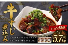 【4ヶ月定期便】牛すじ煮込み 180g×8パック 合計1.44kg 牛スジ スジ 牛肉 おつまみ おかず カレー 煮物 惣菜 お惣菜 湯煎 簡単調理 小分け