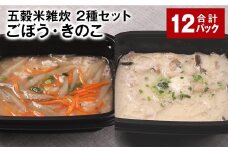五穀米雑炊 2種セット（ごぼう・きのこ） 各6パック 計12パック 五穀米 雑炊 うるち米
