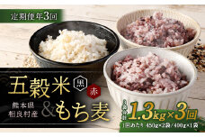 【定期便年3回】 五穀米 (黒・赤) ＆ もち麦 セット 計1.3kg 【2025年11月上旬より発送開始】 米 お米 雑穀 雑穀米 国産