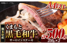 くまもと黒毛和牛 サーロインステーキ 500g ( 250g x 2枚 ) 牛肉 冷凍 《30日以内に出荷予定(土日祝除く)》くまもと黒毛和牛 黒毛和牛 冷凍庫 個別 取分け 小分け 個包装 ステーキ肉 にも サーロインステーキ st-p