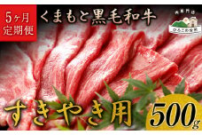 【5ヶ月定期便】 くまもと黒毛和牛 すき焼き用 500g (計5回お届け×500g 合計2.5kg)《お申込み月の翌月から出荷開始》 山江村（桜屋）