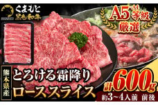くまもと黒毛和牛 サーロイン リブロース ローススライス 600g 牛肉 冷凍 《4月上旬-4月末頃出荷予定》 くまもと黒毛和牛 黒毛和牛 スライス 肉 お肉 しゃぶしゃぶ肉 すき焼き肉 すき焼き st-p