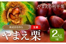 GI認証登録 やまえ栗 生栗 2kg 株式会社のら のらしごと人《9月下旬-10月中旬頃出荷》熊本県 球磨郡 山江村 栗 くり フルーツ 熊本県産 果物 利平 利平栗