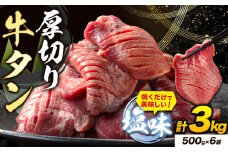 牛タン 厚切り 塩味 3kg 500g×6袋 《30日以内に出荷予定(土日祝除く)》牛肉 肉 牛 たん タン 牛たん 焼くだけ 訳あり 焼肉 焼き肉 熊本県 山江村 厚切り BBQ タン下 塩牛タン 冷凍 味付け肉 一番人気 塩味 お取り寄せ