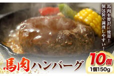 馬肉 ハンバーグ 150g × 10個 桜屋《30日以内に出荷予定(土日祝除く)》 熊本県 山江村 送料無料 肉 馬肉 ハンバーグ 惣菜 小分け