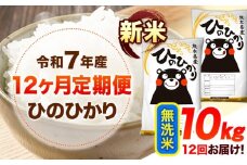 令和7年産【12ヶ月定期便】新米 無洗米 ひのひかり 10kg 《お申し込み月の翌月から出荷開始》 熊本県産 無洗米 精米 ひの 送料無料 熊本県 山江村 SDGs 米 コメ こめ 国産