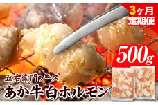 あか牛 白ホルモン 1.5kg 3ヶ月定期便 五右衛門フーズ 《お申込み月の翌月から出荷開始》 熊本県 球磨郡 山江村 牛肉 肉 国産 熊本県産 ブランド牛 絶品 贅沢 高級 あか牛 ホルモン もつ モツ もつ鍋