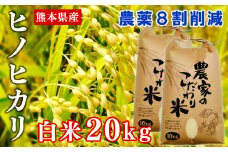 【令和4年産】熊本県あさぎり町産ヒノヒカリ　白米20kg　農薬8割削減