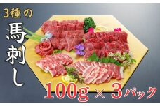 ３種の馬刺し 300ｇ【赤身・フタエゴ・サガリ各100ｇ】馬刺し 赤身 フタエゴ サガリ 盛合せ【お届け時期：入金確認後２ヶ月前後で発送】