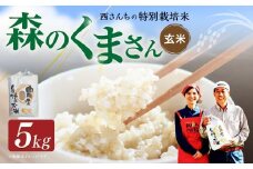 西さんちの特別栽培米 森のくまさん 玄米 5kg 【2025年10月下旬～2026年4月下旬迄順次発送予定】 げん米 お米 ご飯 国産
