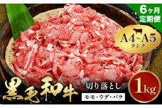 【6ヶ月定期便】黒毛和牛 切り落とし 小分け 1kg 定期便 A4～A5ランク 田中畜産 《お申込み翌月に出荷予定》 熊本県 苓北町 ミシュラン ビブグルマン 国産 肉 牛肉 黒毛 和牛 赤身 カレー 肉じゃが 牛丼 生姜焼き 炒めもの 煮込み 便利 使い勝手抜群 天草 産地直送