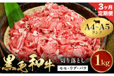 【3ヶ月定期便】黒毛和牛 切り落とし 小分け 1kg 定期便 A4～A5ランク 田中畜産 《お申込み翌月に出荷予定》 熊本県 苓北町 ミシュラン ビブグルマン 国産 肉 牛肉 黒毛 和牛 赤身 カレー 肉じゃが 牛丼 生姜焼き 炒めもの 煮込み 便利 使い勝手抜群 天草 産地直送 
