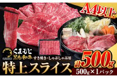 くまもと黒毛和牛 ウデ・モモスライス 500g 牛肉 冷凍 《7-14日以内に出荷予定(土日祝除く)》 くまもと黒毛和牛 黒毛和牛 冷凍庫 個別 取分け 小分け 個包装 モモ スライス 肉 お肉 しゃぶしゃぶ肉 すきやき肉 すき焼