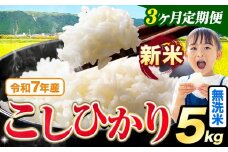 【3ヶ月定期便】令和7年産 新米 無洗米 こしひかり 5kg《お申込みの翌月出荷》熊本県産 ふるさと納税 無洗米 精米 ひの 米 こめ ふるさとのうぜい コシヒカリ コメ お米 おこめ