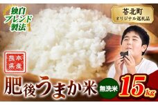 米  熊本県産 肥後うまか米 15kg 無洗米 精米 こめ  コメ お米 おこめ ブレンド米《10月中旬-12月末頃出荷》熊本県産  コメ お米 おこめ