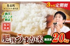 【3か月定期便】米  熊本県産 肥後うまか米 20kg 無洗米 精米 こめ コメ お米 おこめ ブレンド米《申込月の翌月から出荷開始》熊本県産 コメ お米 おこめ