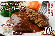 おおいたの恵みハンバーグ(計1.6kg・160g×10個)牛肉 豚肉 肉 デミグラスソース おかず 小分け 個包装 温めるだけ 【opng002】【全国農業協同組合連合会 大分県本部】
